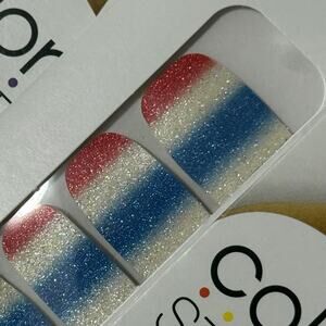 New Color Street “Firecracker Pop” Red, White, and Blue Glitter Nail Strips